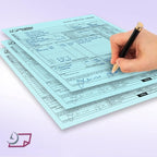 NextDayLabels - Pack of 500 Sheets 8-1/2" x 11" Letter Size CFB NCR (Carbon-Less) Paper, for Laser or Ink Jet Printer (Blue CFB)