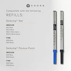 Cross ATX Refillable Rollerball Pen Presented in a Luxury Gift Box - Medium Point, Black Ink, Sandblasted Titanium Gray