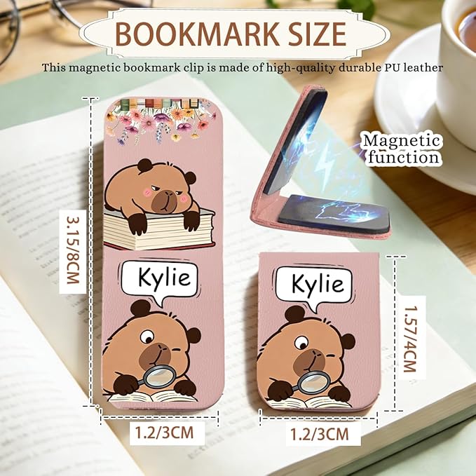 Magnetic Bookmark Clip Personalized for Readers, Custom Name Magnetic Page Marker for Books,Gifts for Book Lover, Teachers, Student, Women and Firends