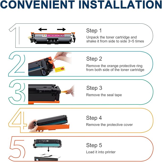 210X Toner Cartridges Set 4 Pack High Yield Replacement for 210X 210A Toner Cartridge, Fitting for Color Pro MFP 4301fdw 4301dn 4301dw, Pro 4201dw 4201dn with Upgraded Chip（Black Cyan Yellow Magenta