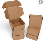 PHAREGE 4x4x2 inch Shipping Boxes 6 Pack Brown, Tab Lock Tuck Top Mailer Boxes for Packaging Small Business, Small Cardboard Gift Boxes for Wrapping Mailing Present