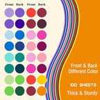 Livholic 100 Pack Heavy Duty Paper Colored Cardstock Front Back Different Color Codes 250 GSM for Cricut, Scrapbook, Paper Crafting, Office Supplies (100)