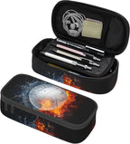 Sports Volleyball Pencil Box Black Kids Teens Pencil Pouch for Boys Girls, Big Capacity Canvas Pen Holder Marker Case, Portable Travel Storage Bag Stationery Organization Bag Desk Office Organizer