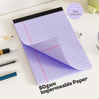 4 Pack Note Pads 5 x 8 Inch Purple Small Legal Pads 5 x 8 Colored Notepad 5 x 8 Perforated Writing Pads Lined Paper Pads College Ruled Pad Paper 30 Sheets Notebook for Study, To-Do Lists, Office