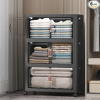 UAMFURI Extra Large Stackable Storage Bins with Lids & Wheels & Door, 336QT-112QT/28GAL*3Pack Foldable Collapsible Closet Organizers, Plastic containers drawers for bedroom Dorm