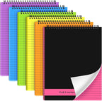 Resurhang 6 Pcs Legal Pad Top Spiral Bound Notebook 70 Sheets Double Sided College Ruled Paper Notepad Memo Steno Pad with Stiff Cover for Business College(8.5 x 11 Inches,No Holes,Bright Colors)
