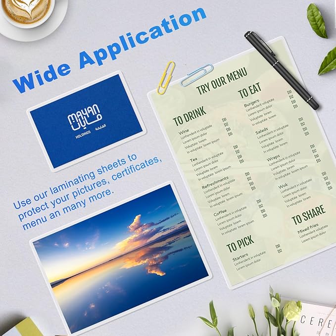 200 Pack Laminating Sheets, 5Mil 9" x 11.5" Laminating Pouches，Clear Thermal Laminating Plastic Paper Laminator Sheets, Holds 8.5 x 11 Inch Sheets (5 mil/200 pcs)