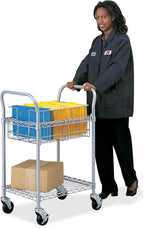 Safco 5235GR Wire Mail Cart Holds 75 Legal Folders, Sold Separately, Gray