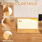 SHIQIKEJIPTY 4x6 Wood Index Card Holder Wooden Index Card Box Cards Display Stand Notecard Box Business Cards Organizer Post Cards Case for Business Desk Office Home School Capacity 300 Sheets