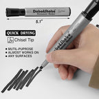 Dabo&Shobo 72 Pack Permanent Markers, Chisel Point, Quick Drying Ink, Black Permanent Markers, Works on Plastic,Wood,Stone,Metal and Glass for Doodling, Marking…