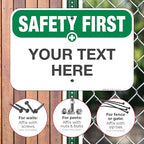 Custom Safety First Sign, OSHA Sign, 12x18 Inches, Rust Free .063 Aluminum, Fade Resistant, Made in USA