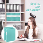 Henoyso 48 Pcs 3 Ring Binder 0.5 Inch Round Fits Letter Size 8.5'' x 11'' Paper Plastic Flexible Binder Bulk Holds 140 Sheets with 1 Pockets Versatile Organizer for Home Office School (Mint Green)