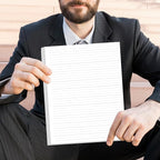 Unpunched Line Paper - 100 Sheets/200 Pages Loose Leaf Paper Line Refills, Letter Size, 100gsm, White, 8.5" x 11"