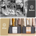 Lifewit 90L Large Storage Bags, 6 Pack Closet Organizers and Storage, Clothes Storage Bins with Lids, Foldable Storage Containers with Reinforced Handles for Clothing, Blanket, Bedding, Comforter Gray