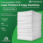 TerraSlate Printable Waterproof Paper for Laser Printer, 10 MIL 8.5" x 14", 50 Sheets, Matte White Printer Paper, Rip-Resistant, Weather/Rain Proof Copy Paper