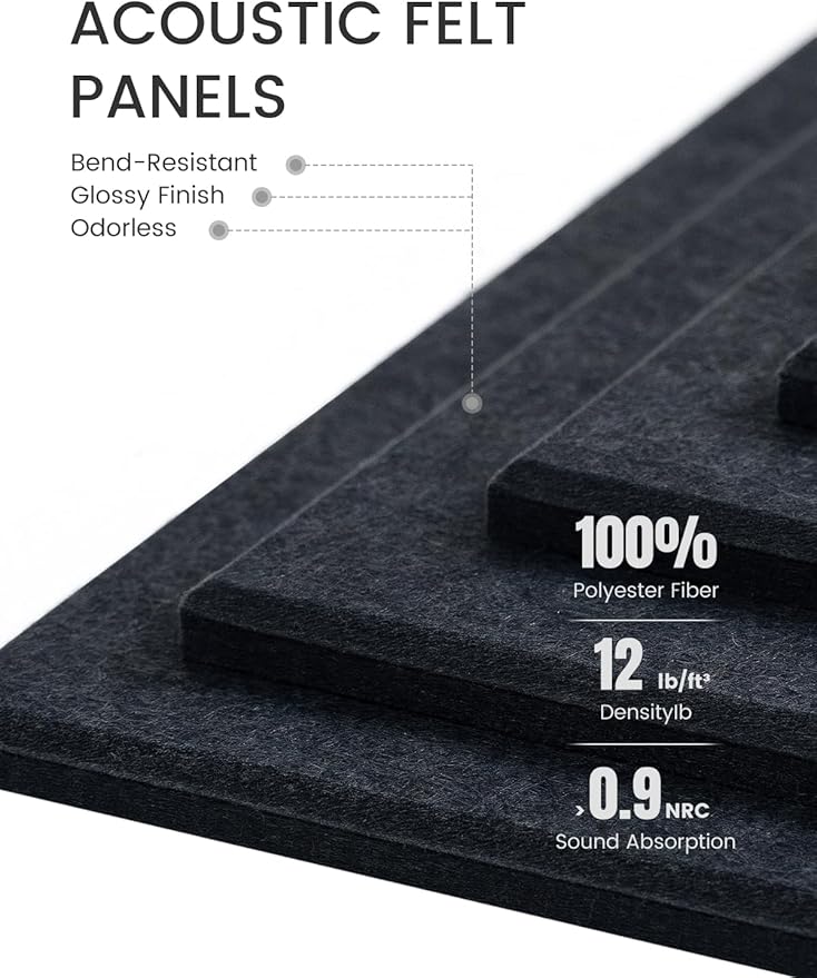 Fluxynara Large Felt Bulletin Board 48" x 36" Cork Board Alternative-12 Pack with 70 Safe Removable Adhesive Tabs, Cork Boards for Walls for Home Office Classroom Pin Board - Deep Charcoal Blue