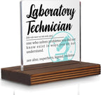 Laboratory Technician Gifts, Funny Appreciation Desk Sign for Medical Lab Professionals, Scientist and Tech Recognition Plaque for Office or Clinic PA050