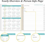 2026 Planner - Planner 2026 from January 2026 to December 2026 with 12 Monthly Tabs, Flexible Cover, Inner Pocket, 8.5" x 11", Pink