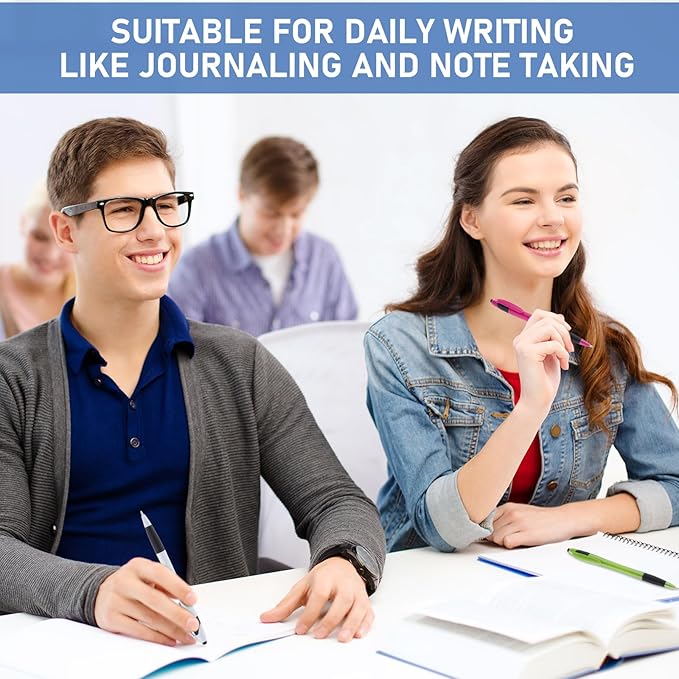 120 Pack Ballpoint Pens Bulk Retractable Ballpoint Pen 1.0mm Medium Point Black Ink Smooth Writing Soft Gripped No Smear for Teacher School Office Journaling Supplies, 6 Colors