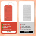 200 Pack Red Repair Tags with Wire Rope Service Repair Tags Numbered with Wire Durable 2.6 x 5.25 Inch Labels for Production Equipment Maintenance Price Notice (200, Red, 2.6x5.25in)