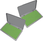 2 Pack Metal Case Stamp Pad Large Size, Olive Green Color - Size: 3" x 6" - Choose from 15 Ink Colors