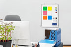 Whiteboard Set - 24 x 18 in Dry Erase Board with 1 Magnetic Eraser, 4 Dry Wipe Markers, 4 Magnets and 6 Magnetic Labels - Wall Hanging Reminder Kanban White Board for Home and Office (24x18 inch)