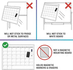 Magnetic-Receptive Dry Erase Two Month Laminated Jumbo Wall Calendar, 38" x 50",Big Whiteboard Calendar with Iron Sheet Backing-Works with Magnetic Markers Eraser, Giant Blank Poster with Square
