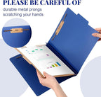 Skyygemm 24 Pcs Classification Folders Letter Size, 1 Divider Pressboard File Folder with Fasteners, Expanding File Organizer Bulk for School Teachers, Office Employee, Coworker, Staff (Dark Blue)