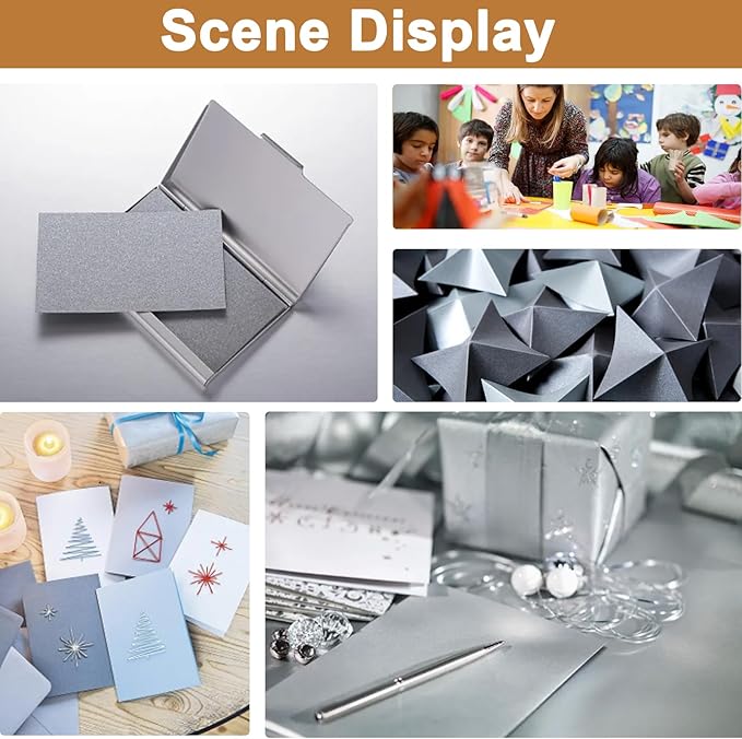 40 Sheets Grey Cardstock 8.5 x 11 Crafts Paper, 200gsm/75lb Premium Gray Card Stock Printer Paper for DIY Cards Making, Business Cards, Certificates, Wedding Invitations, School, Menus