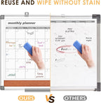 MAKELLO Dry Erase Calendar for Wall 24" x 18", Whiteboard Calendard with Cork Board for Office, Home, School, Family, Kitchen and Bedroom