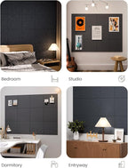 Fluxynara Large Felt Bulletin Board 48" x 36" Cork Board Alternative-12 Pack with 70 Safe Removable Adhesive Tabs, Cork Boards for Walls for Home Office Classroom Pin Board - Deep Charcoal Blue