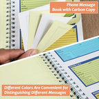 Spiral Bound Phone Message Book 5-1/4x11inch Phone Message Forms Book 2 Part Carbonless Phone Message Pads Phone Call Log Book Voicemail Log Book While You Were Out Message Pad 4 Messages/Page