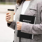 Fitness Journal for Women & Men,A5 Workout Journal/Planner Daily Exercise Log Book to Weight Loss, Gym, Muscle Gain, Bodybuilding Progress, 5.8"x8.3", Black