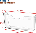 Simple Houseware Clear Wall Mount Pocket Document Organizer for Hanging File Holder