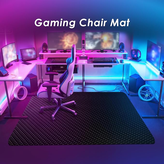 Vicwe Gaming Chair Mat for Hard Floor,46" x 60" Computer Chair Mat for Tile Floor,Anti-Slip Hard Floor Protector Rolling Chair for Office Home