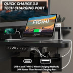 FiCiHi Adjustable Height Standing Desk with 4 Drawers,63 x 30 inches Electric Sit Stand Home Office Desk with Two Tiers, 3 Memory Presets, Monitor Stand Riser, USB A/C Charging Port