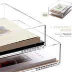 SANRUI Paper Organizer for Desk,Acrylic Stackable Letter Tray, Clear Desk Organizer, Paper Sorter for Office,Home or School,2-Pack