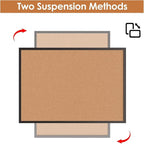 Board2by 2-Pack Cork Board Bulletin Board 18“ x 24”, Black Wood Framed Corkboard, Office Board for Wall Cork, Large Wall Mounted Notice Pin Board with 32 Push Pins for School, Home & Office