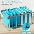 Nordun Plastic Hanging File Folder Extra Capacity,12 Pack Reinforced Hang Folders with Heavy Duty 2 Inch Expansion,Filing Cabinet Folders Letter Size,Hanging Organizer Designed for Bulky Files(Blue)