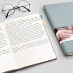 EMSHOI Notebook College Ruled - B5 Large Thick Notebook Leather Journal with Free Sticky Notes, 204 Numbered Pages,100gsm Thick Lined Paper, Softcover, 7.5"x10"-GrayBlue
