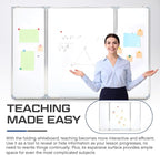 60” x 40” Foldable Whiteboard Dry Erase Board Large Tri Folding Whiteboard Magnetic Dry Erase Board, Wall Aluminium Frame and Flip Out Pen Tray for Office, Home