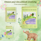 2-Packs Watercolor Paper Pad 3.5x5.5 Inch | 30 Sheets 140lb/300g,Spiral-Bound, Tear-Resistant & No-Bleed | Artist-Grade for Water Color Paper/Ink | Compact Travel Sketchbook (Adults,Beginners)