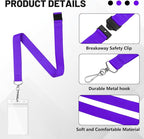 24-Pack Purple Breakaway Lanyards with Waterproof Badge Holders, Polyester Neck Straps for ID Cards, Events, Office, and Schools