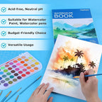 Hapikalor Watercolor Paper Pad, 9"x12" 140lb/300gsm Artist Drawing Sketch Book, Paper Pad, Art Journal, Arts and Crafts Supplies for Adults Kids, Paint Set, Colors, Canvas Painting, Watercolors, Blue