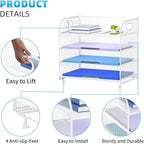 Marbrasse 2 Pack 4 Tier Paper Organizer Letter Tray - Mesh Desk File Organizer with Handle, Paper Sorter Organizer for Letter/A4 Office File Folder Holder (White, 12.6" x 9.1" x 10.7")
