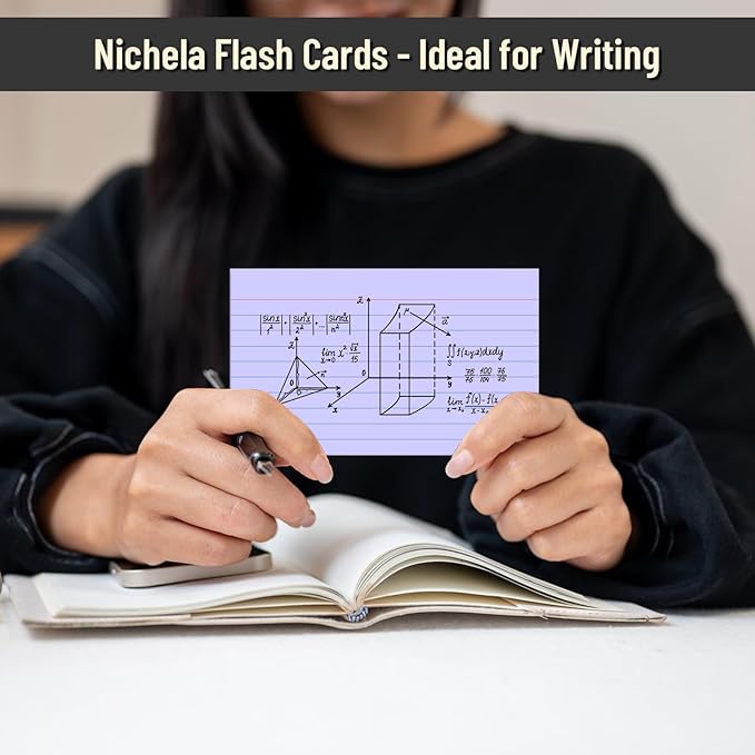 300 Count Index Cards 3 x 5 Inch Ruled Purple Index Cards, Flash Cards College Ruled for School, College, Office and Home Organization, Durable Study To Do List Note Cards with Ruled Lines