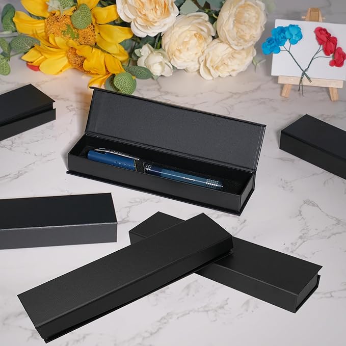 Olutacot 84 Pcs Pen Gift Boxes Empty Black Ballpoint Pen Gift Box with Cushion Pen Jewelry Display Box Empty Present Collection Cases for Birthday Souvenir Business Gifting Office Supplies