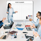 Lincia Extra Large 48" x 36" Magnetic Vertical Year Planner Dry Erase Calendar 2026 for Wall Undated Dry Erase Wall Calendar Planner Aluminum Frame Whiteboard for Home Office Projects