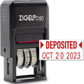 ZIGEL D50 Date Stamp with DEPOSITED - Self Inking Date Stamp - Red