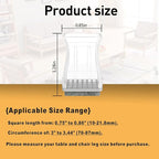 Square Chair Leg Protectors for Hardwood Floors, 16 Pcs Silicone Felt Furniture Leg Cover. 3/4" -7/8", Clear.